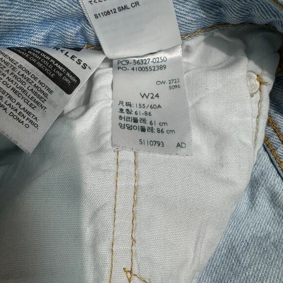 Levi's 501 Original Light Wash High-Rise Distressed Denim Shorts Women's W 24 - Picture 14 of 14